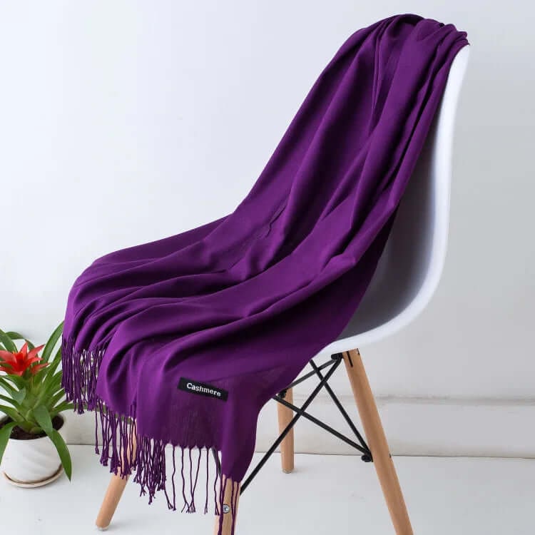 Women's Pashmina Scarf and Shawl with Fringed Tassel Ends for Christmas - Image 38