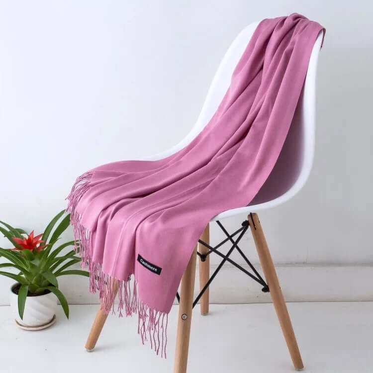 Women's Pashmina Scarf and Shawl with Fringed Tassel Ends for Christmas - Image 5