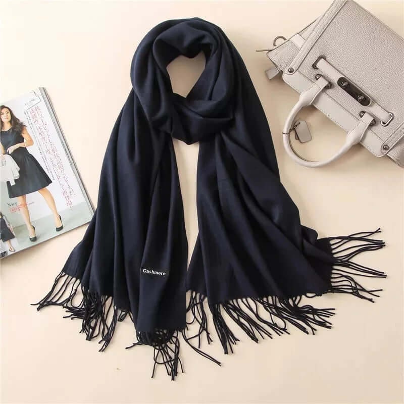 Women's Pashmina Scarf and Shawl with Fringed Tassel Ends for Christmas - Image 6