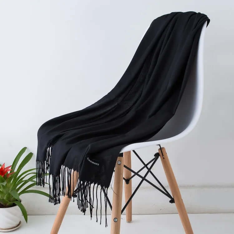 Women's Pashmina Scarf and Shawl with Fringed Tassel Ends for Christmas - Image 7