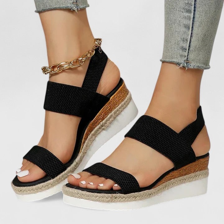Women's Platform Espadrille Wedge Sandals | Elastic Strap Slip-On - Image 1