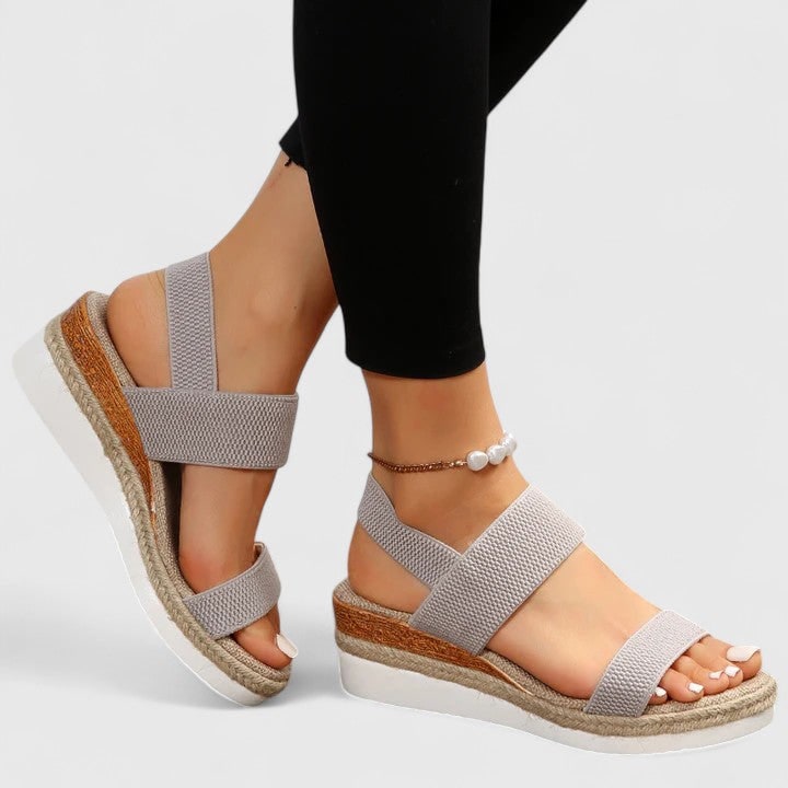 Women's Platform Espadrille Wedge Sandals | Elastic Strap Slip-On - Image 10