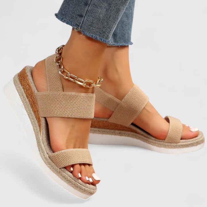 Women's Platform Espadrille Wedge Sandals | Elastic Strap Slip-On - Image 2