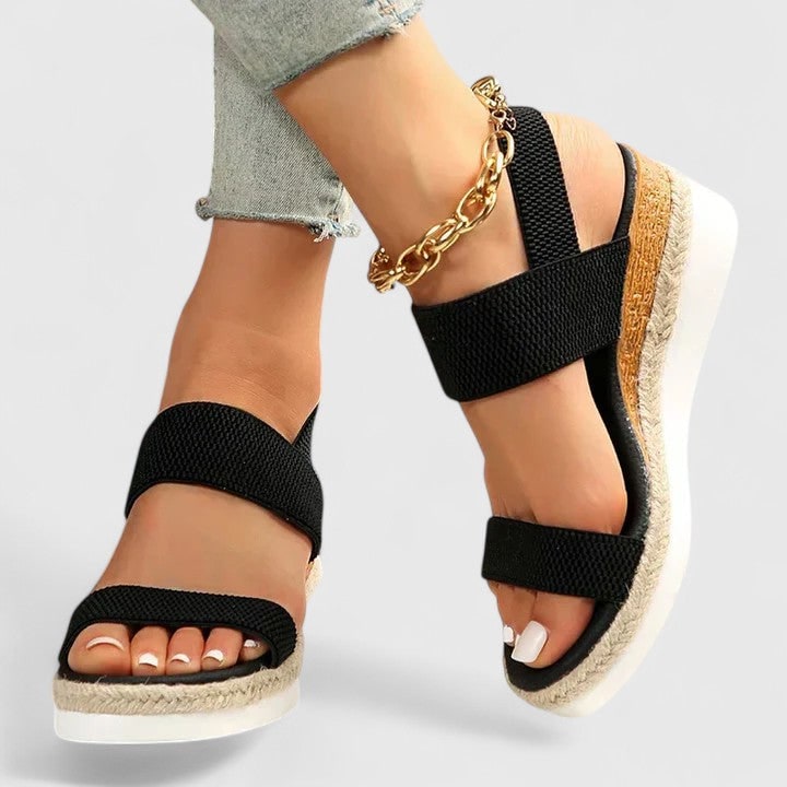 Women's Platform Espadrille Wedge Sandals | Elastic Strap Slip-On - Image 3
