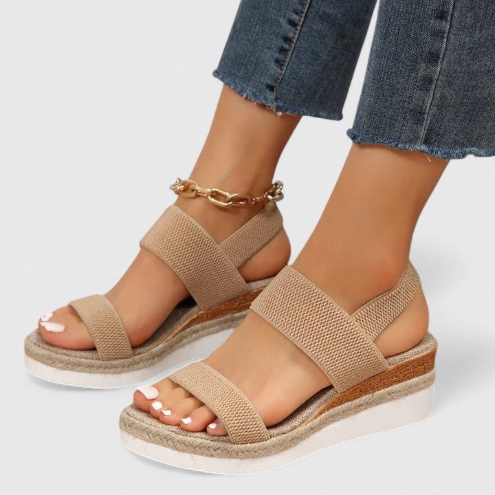 Women's Platform Espadrille Wedge Sandals | Elastic Strap Slip-On - Image 4