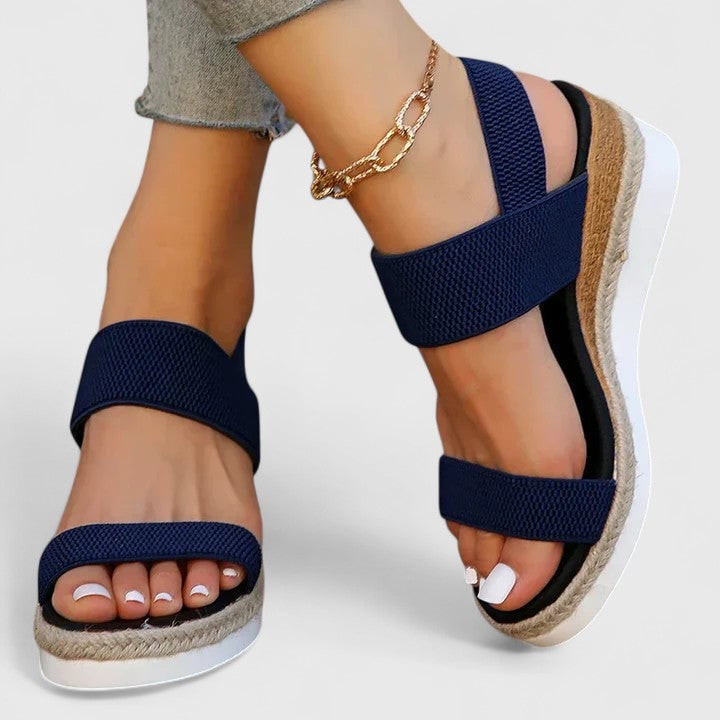 Women's Platform Espadrille Wedge Sandals | Elastic Strap Slip-On - Image 5
