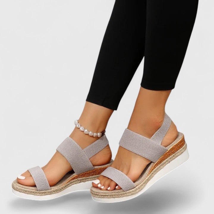 Women's Platform Espadrille Wedge Sandals | Elastic Strap Slip-On - Image 6