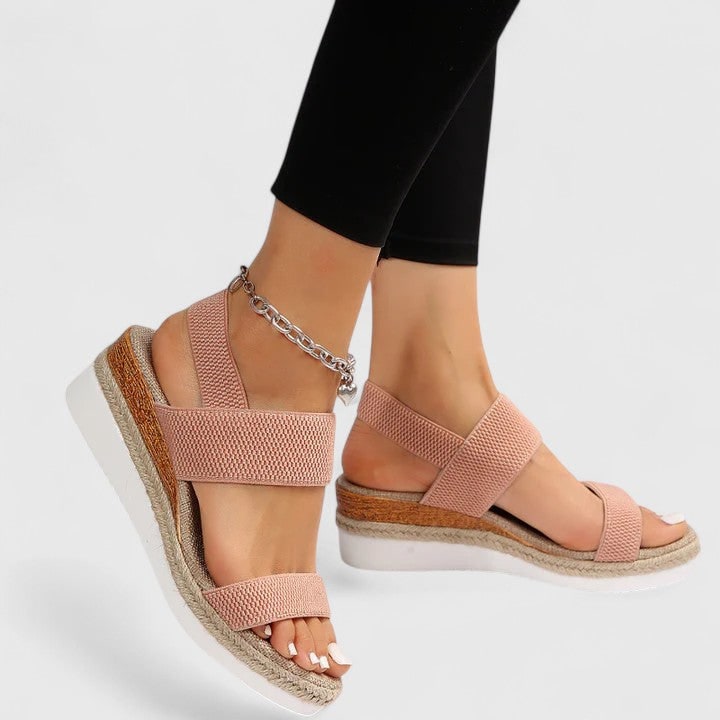Women's Platform Espadrille Wedge Sandals | Elastic Strap Slip-On - Image 7