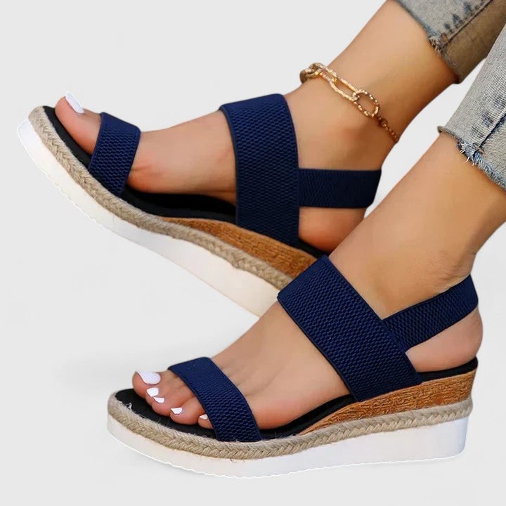 Women's Platform Espadrille Wedge Sandals | Elastic Strap Slip-On - Image 9