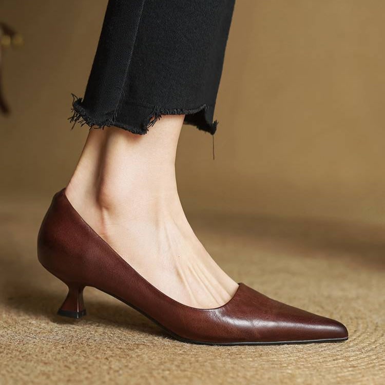 Women's Pointed Toe Kitten Heel Pumps with Padded Insole - Image 10