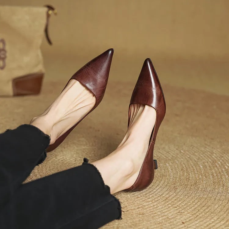 Women's Pointed Toe Kitten Heel Pumps with Padded Insole - Image 14