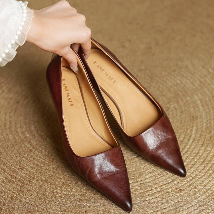 Women's Pointed Toe Kitten Heel Pumps with Padded Insole - Image 15