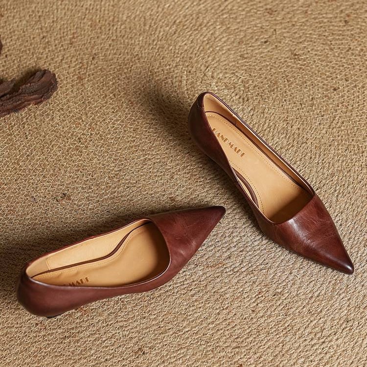 Women's Pointed Toe Kitten Heel Pumps with Padded Insole - Image 16