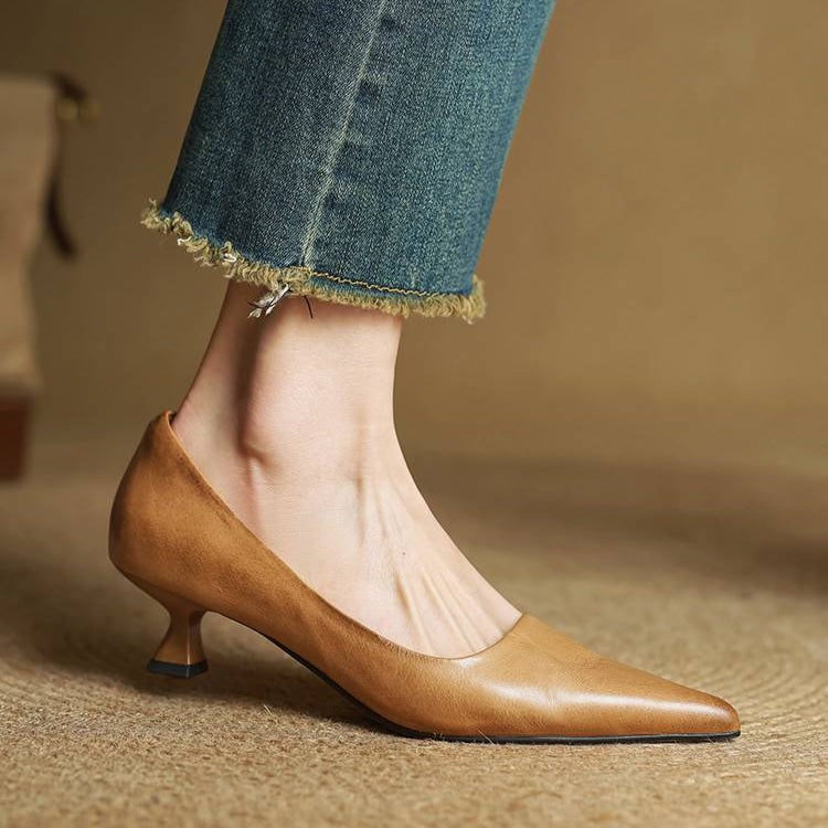 Women's Pointed Toe Kitten Heel Pumps with Padded Insole - Image 18