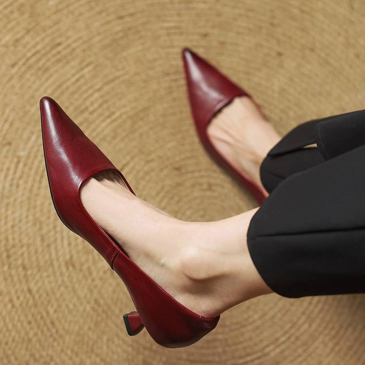 Women's Pointed Toe Kitten Heel Pumps with Padded Insole - Image 1