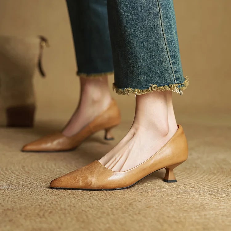 Women's Pointed Toe Kitten Heel Pumps with Padded Insole - Image 20