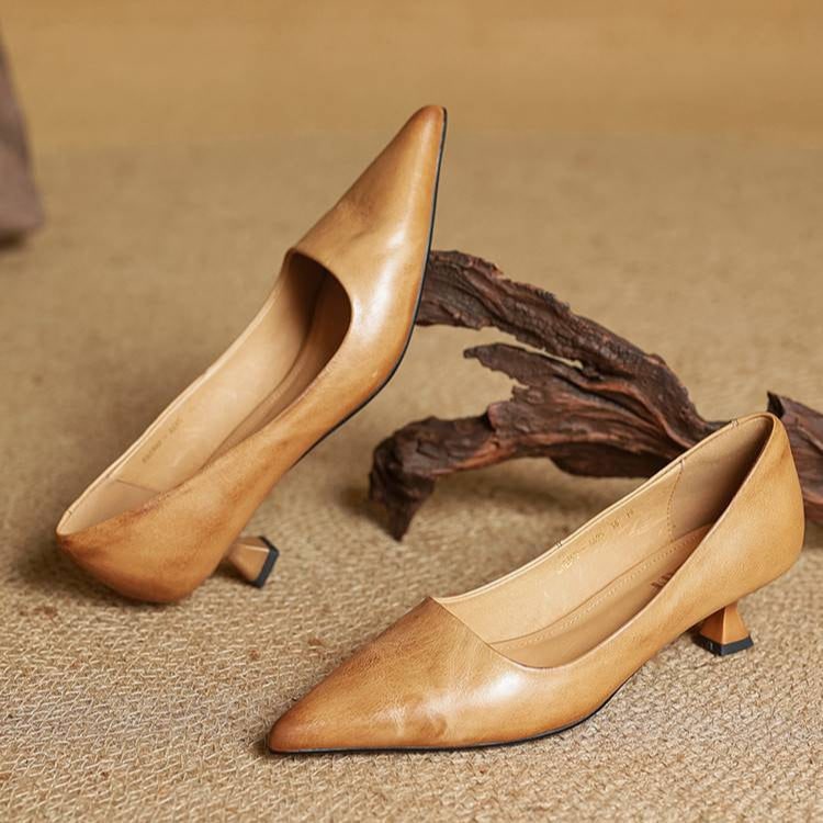 Women's Pointed Toe Kitten Heel Pumps with Padded Insole - Image 21