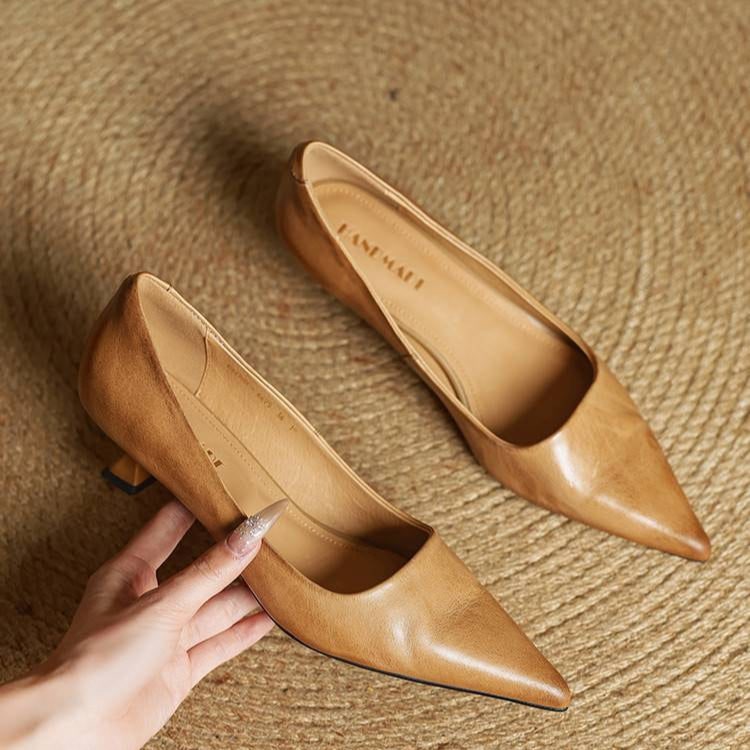 Women's Pointed Toe Kitten Heel Pumps with Padded Insole - Image 22