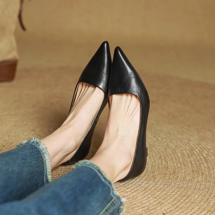 Women's Pointed Toe Kitten Heel Pumps with Padded Insole - Image 24