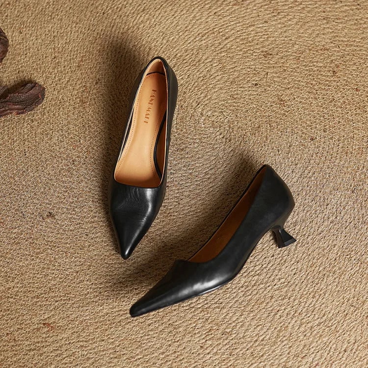 Women's Pointed Toe Kitten Heel Pumps with Padded Insole - Image 29