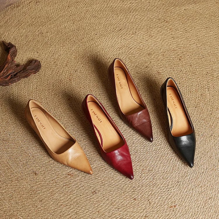 Women's Pointed Toe Kitten Heel Pumps with Padded Insole - Image 30