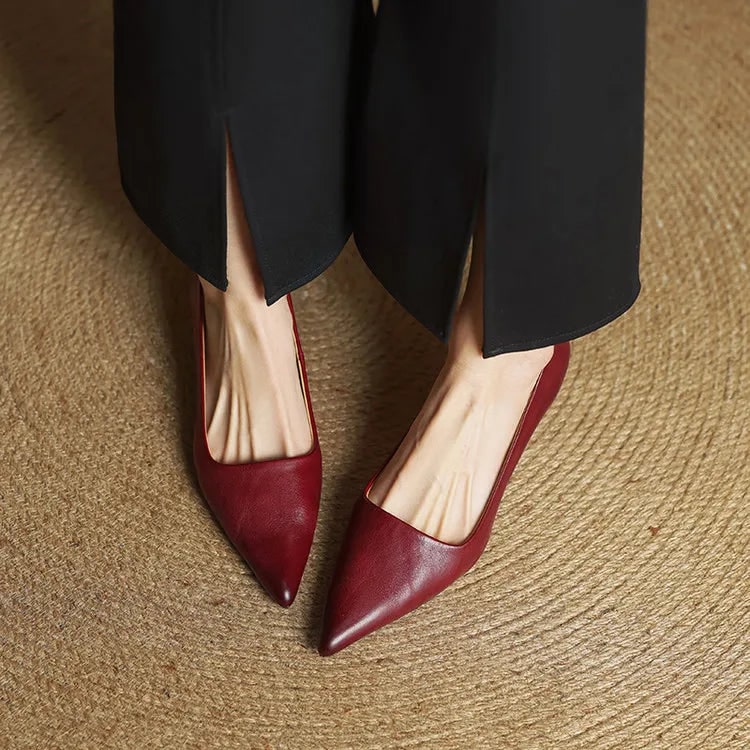 Women's Pointed Toe Kitten Heel Pumps with Padded Insole - Image 4