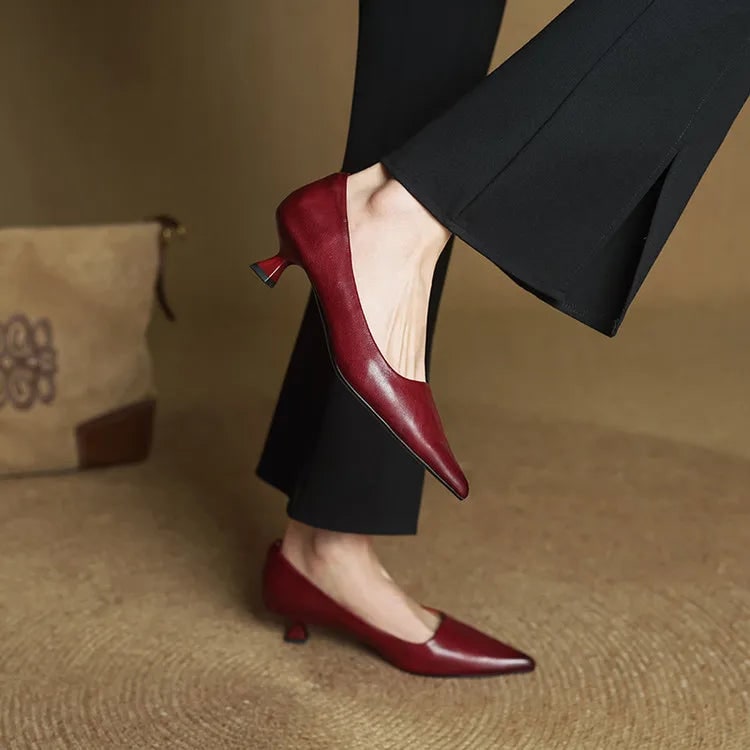 Women's Pointed Toe Kitten Heel Pumps with Padded Insole - Image 5