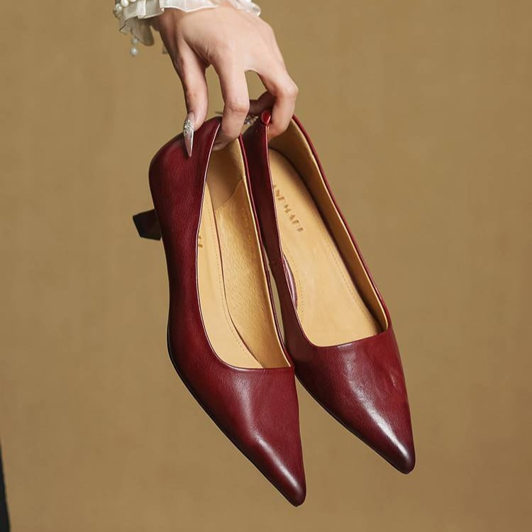 Women's Pointed Toe Kitten Heel Pumps with Padded Insole - Image 6
