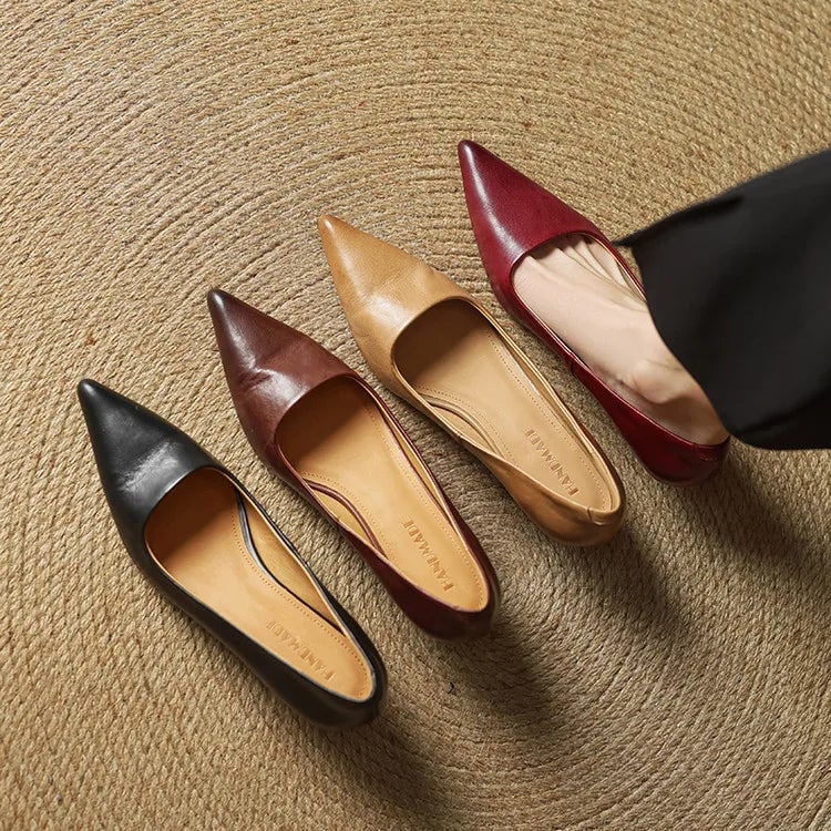 Women's Pointed Toe Kitten Heel Pumps with Padded Insole - Image 9