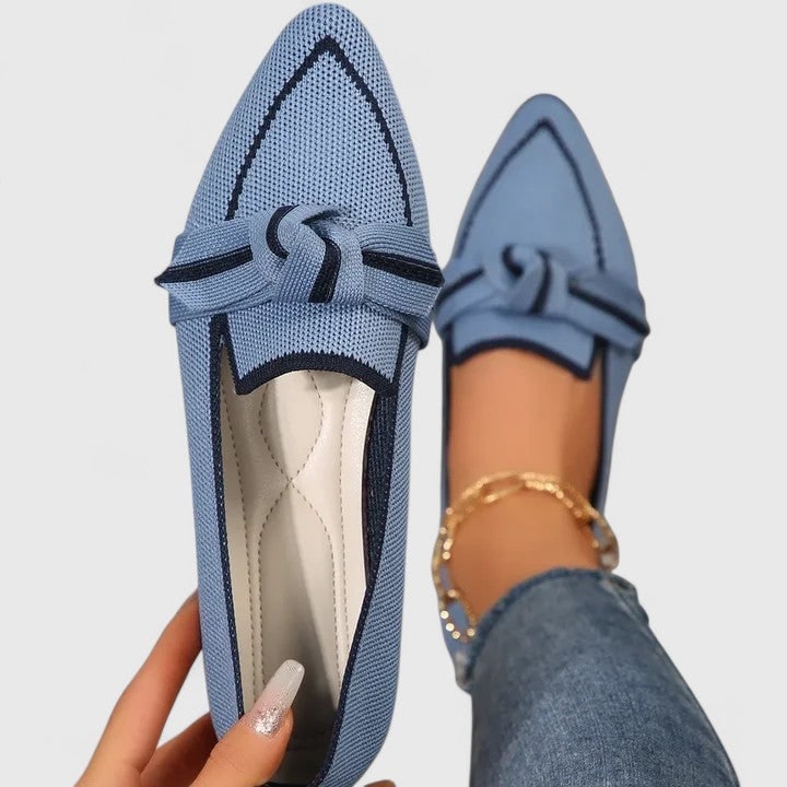 Women's Pointed Toe Knit Flats Comfortable Everyday | Slip-On Cushioned - Image 1