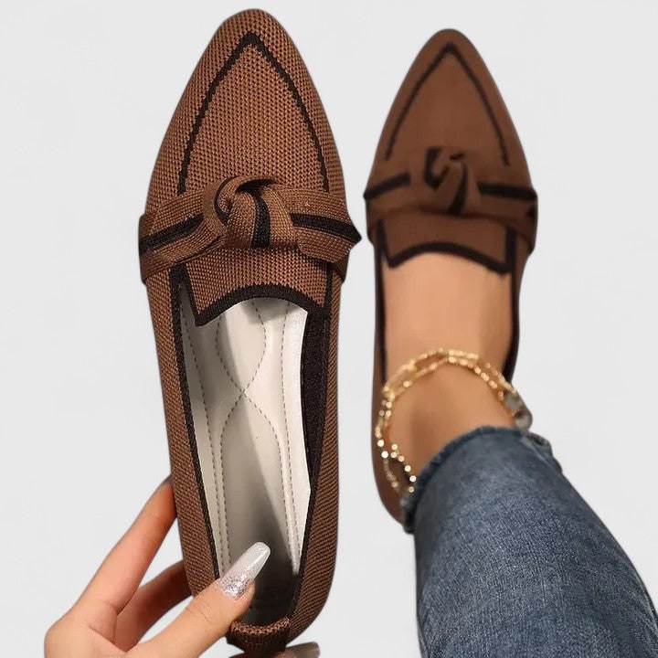 Women's Pointed Toe Knit Flats Comfortable Everyday | Slip-On Cushioned - Image 3