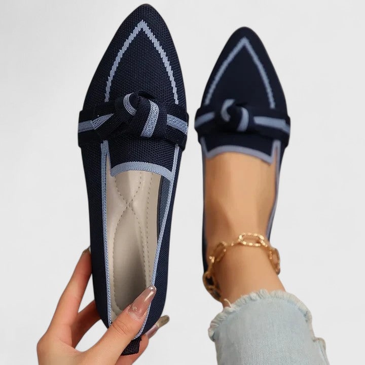 Women's Pointed Toe Knit Flats Comfortable Everyday | Slip-On Cushioned - Image 5