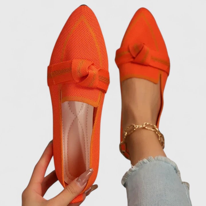 Women's Pointed Toe Knit Flats Comfortable Everyday | Slip-On Cushioned - Image 6