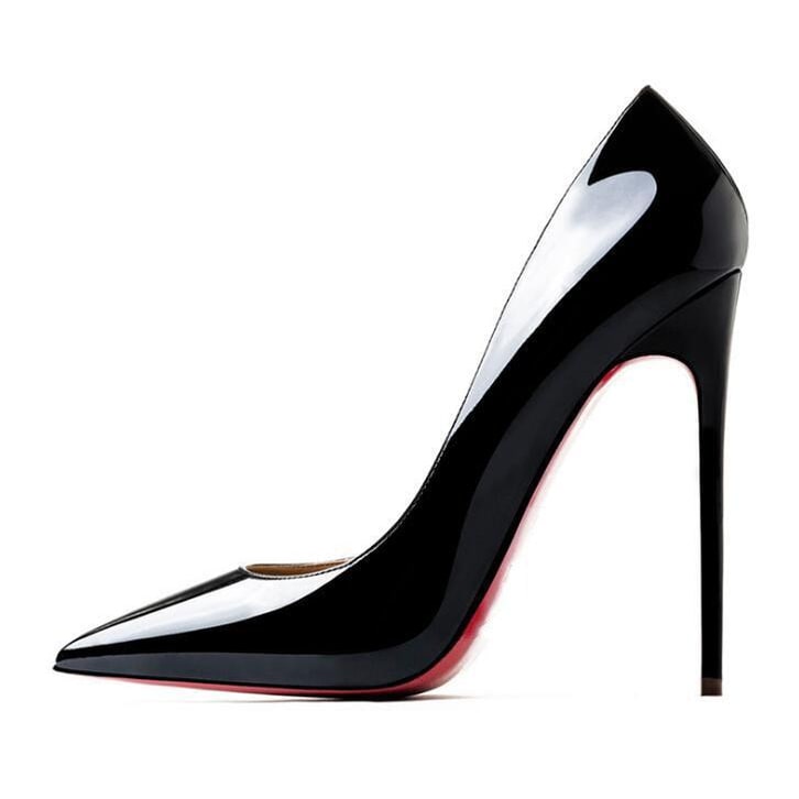 Women's Pointed Toe Stiletto Heels with Patent Leather and Slip-On Design - Image 1