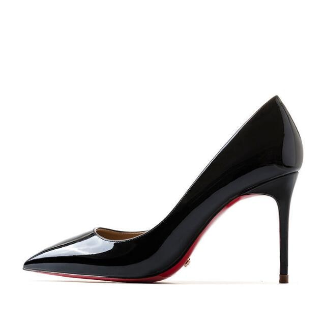 Women's Pointed Toe Stiletto Heels with Patent Leather and Slip-On Design - Image 2