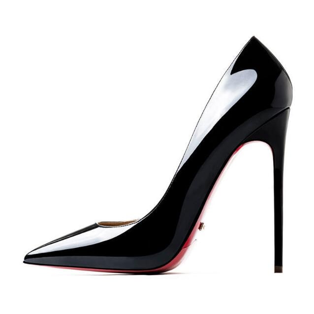 Women's Pointed Toe Stiletto Heels with Patent Leather and Slip-On Design - Image 3
