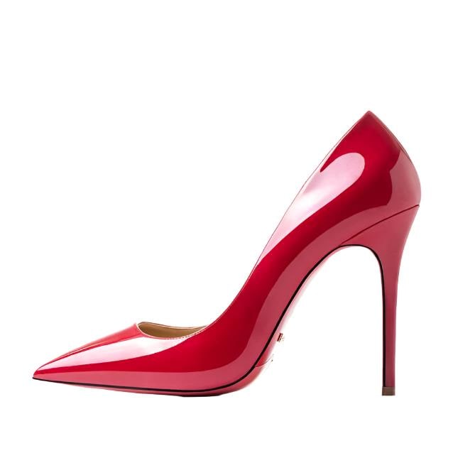 Women's Pointed Toe Stiletto Heels with Patent Leather and Slip-On Design - Image 8