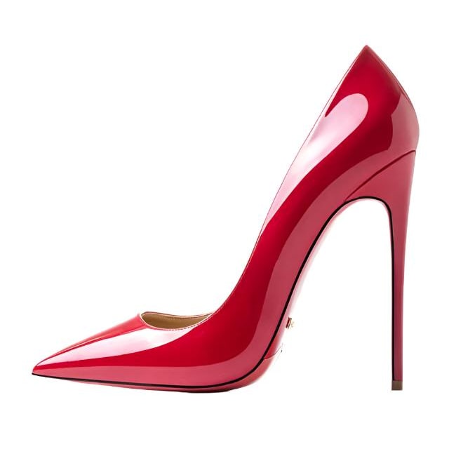 Women's Pointed Toe Stiletto Heels with Patent Leather and Slip-On Design - Image 9