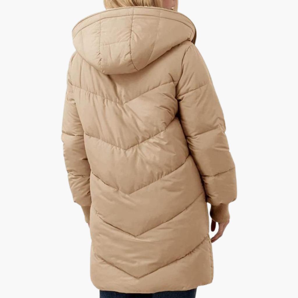 Women's Puffer Coat Jacket with Fleece Lining and Hooded Quilted Design - Image 12