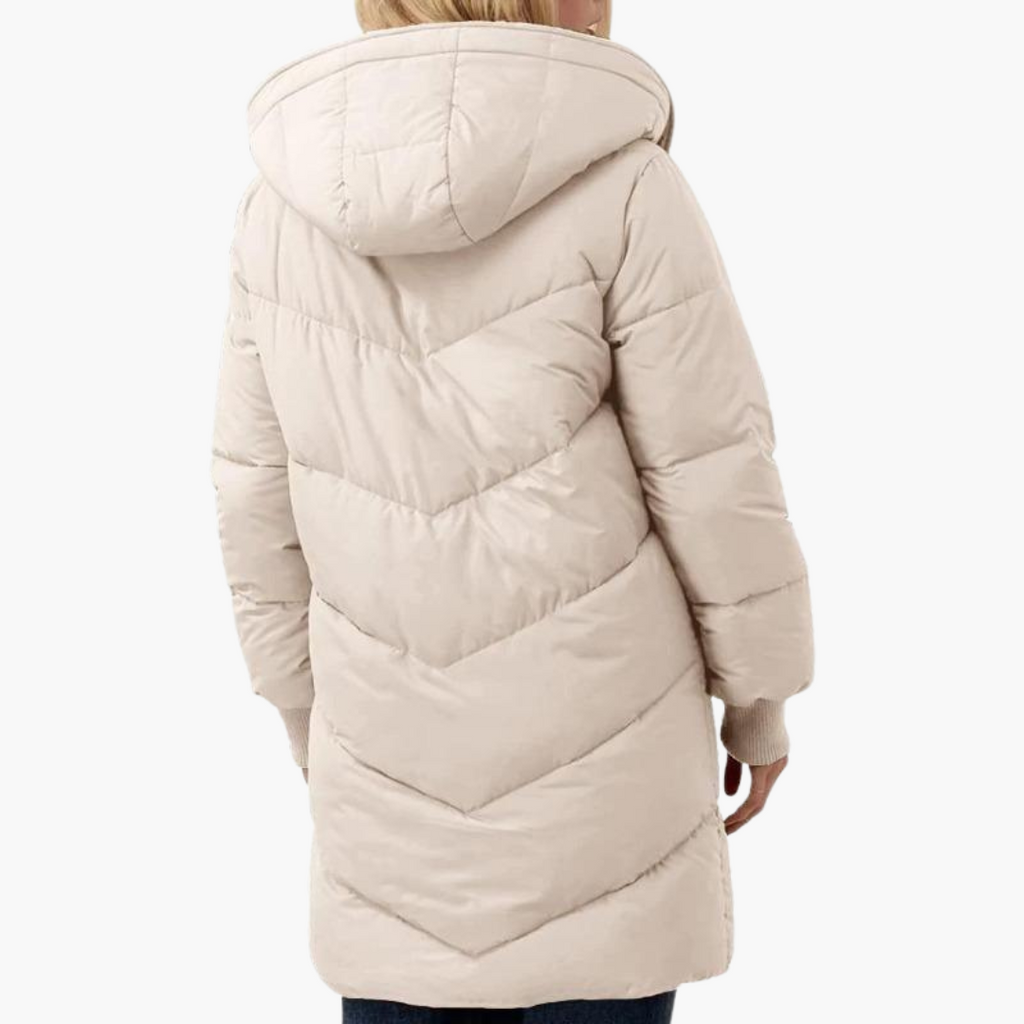 Women's Puffer Coat Jacket with Fleece Lining and Hooded Quilted Design - Image 14