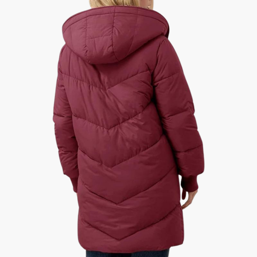 Women's Puffer Coat Jacket with Fleece Lining and Hooded Quilted Design - Image 7