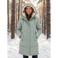 Women's Puffer Coat with Hood Quilted Winter Jacket with Fleece-Lined and Ribbed Cuffs - Image 4