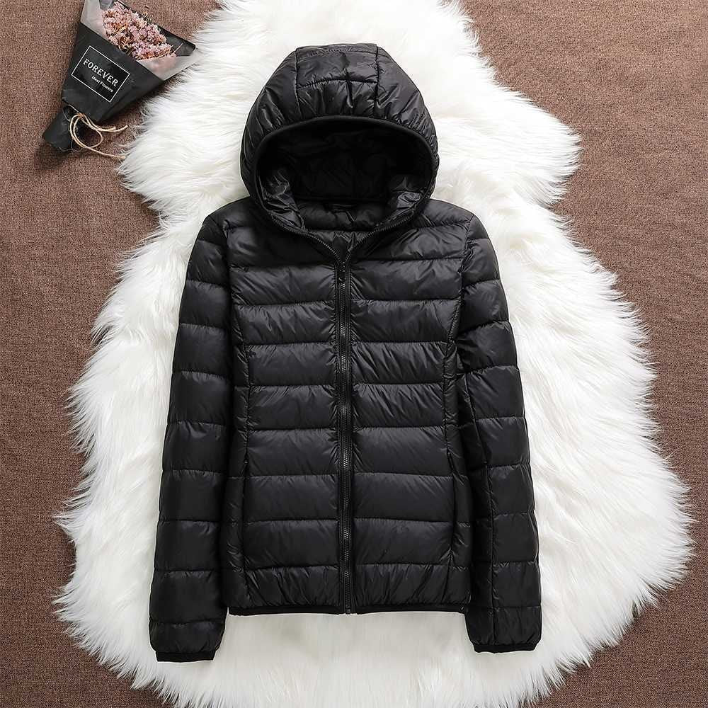 Women's Puffer Jacket Hooded Quilted with Zip Closure - Image 2