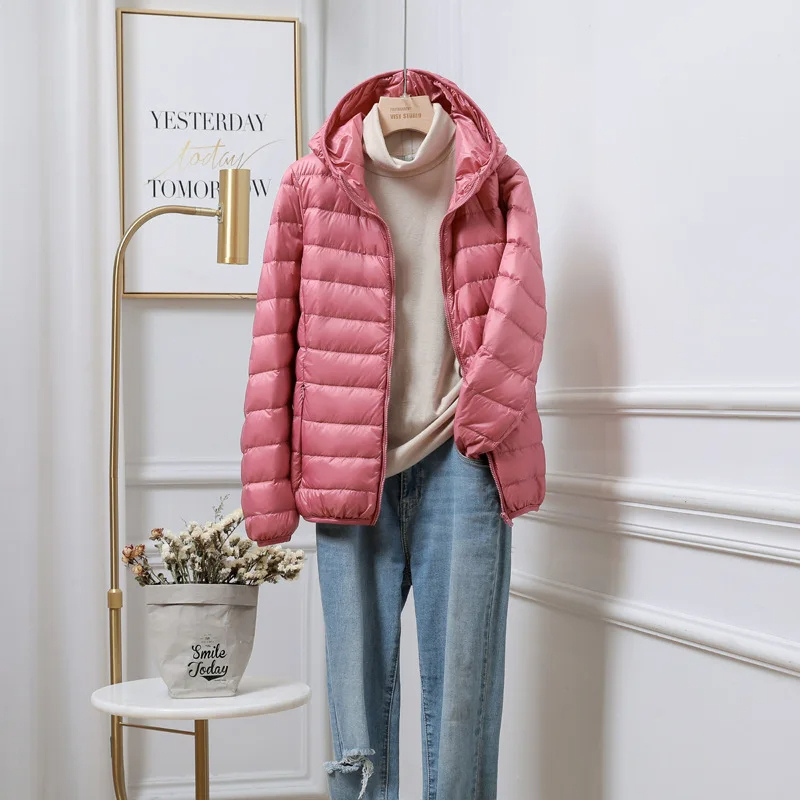 Women's Puffer Jacket Hooded with Quilted Zip Closure - Image 1