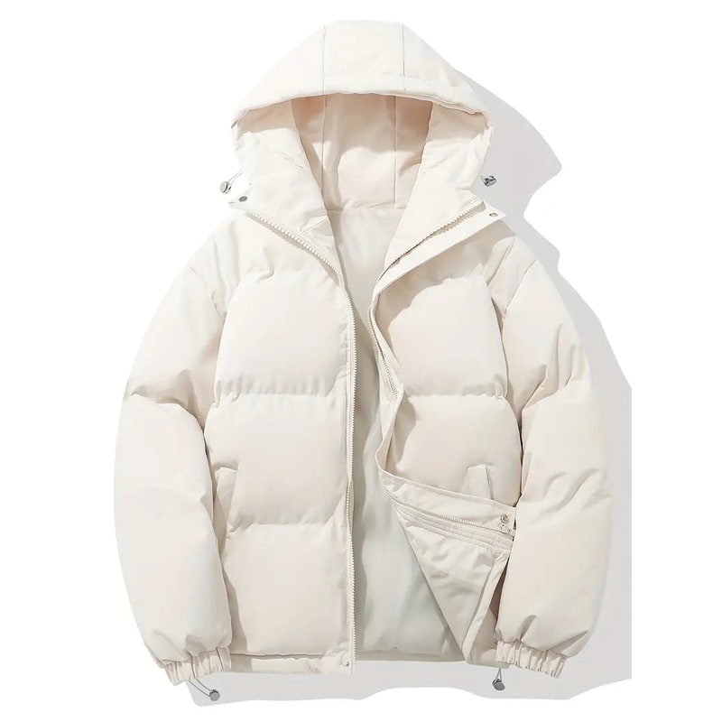 Women's Puffer Jacket Quilted Hooded with Drawstring Hem and Insulated Long Sleeves - Image 4