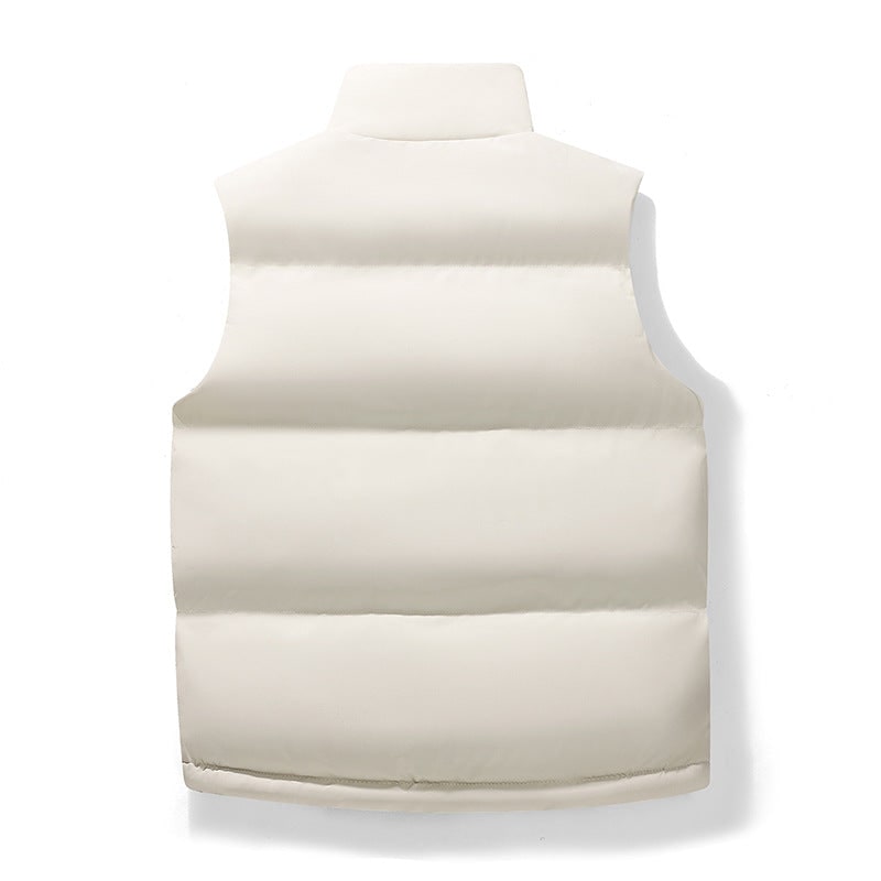 Women's Puffer Vest Quilted Sleeveless with Stand Collar and Snap Pockets - Image 2