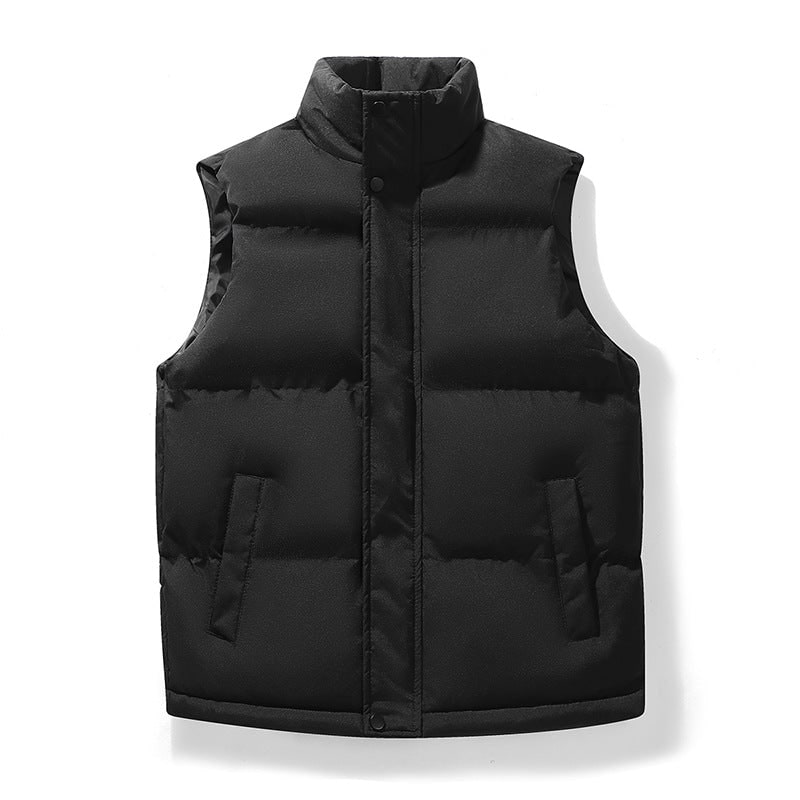 Women's Puffer Vest Quilted Sleeveless with Stand Collar and Snap Pockets - Image 3