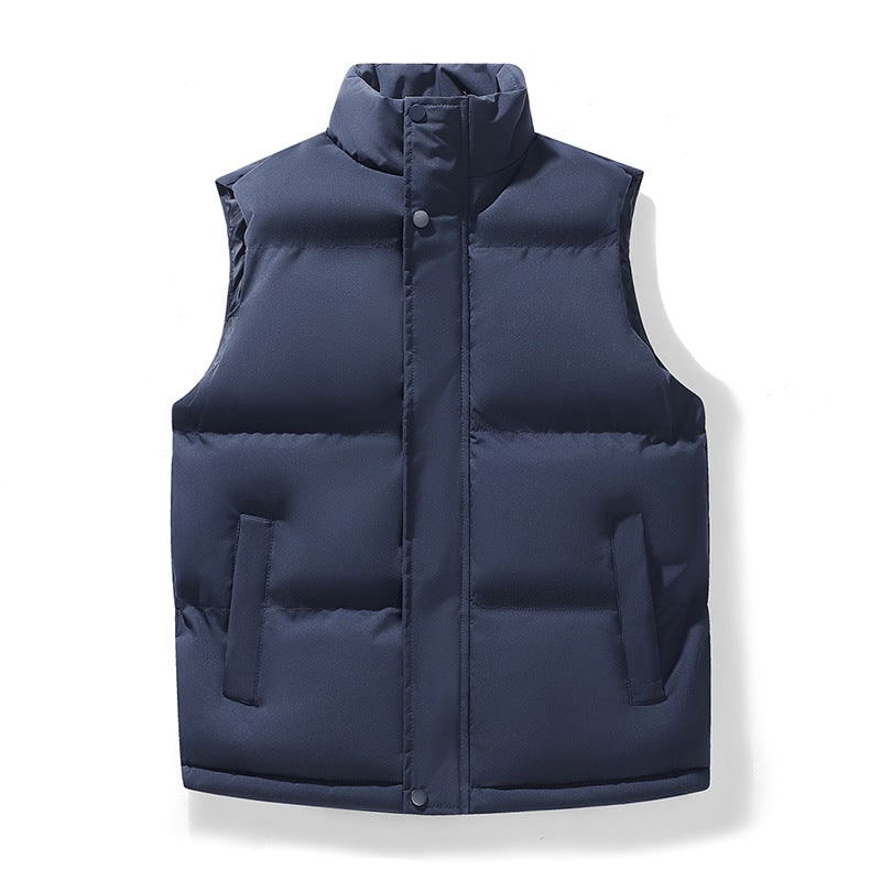 Women's Puffer Vest Quilted Sleeveless with Stand Collar and Snap Pockets - Image 5