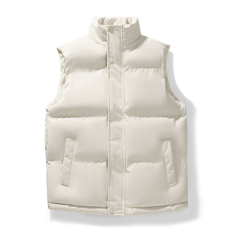 Women's Puffer Vest Quilted Sleeveless with Stand Collar and Snap Pockets - Image 8