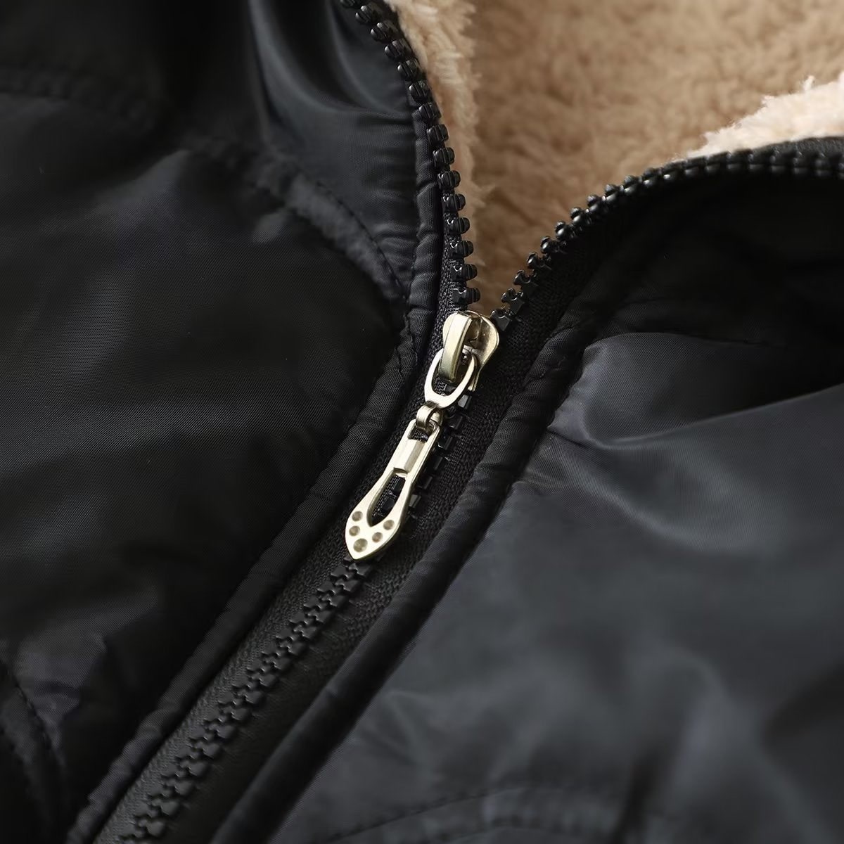 Women's Quilted Fleece Jacket with Hood and Sherpa Lining - Image 4